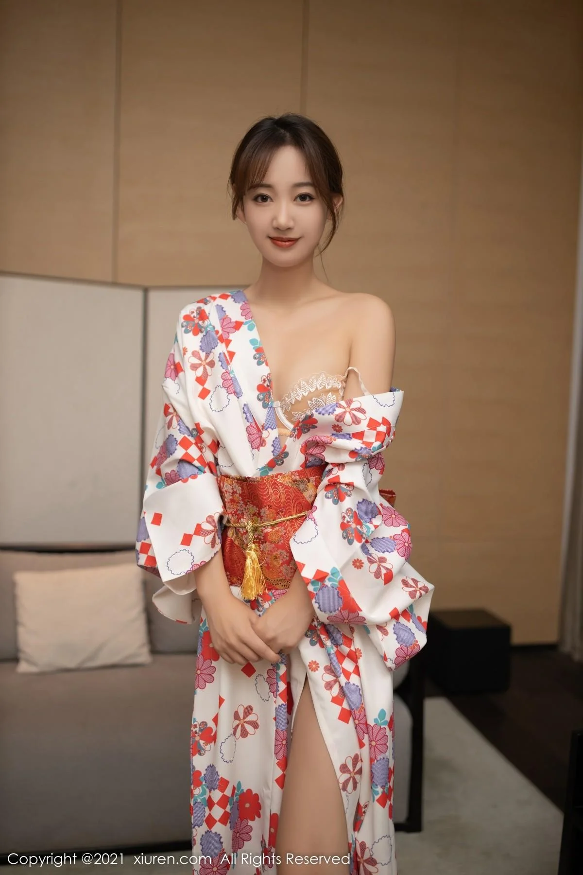 唐安琪江浙沪旅拍日料情景主题脱和服露蕾丝内衣绝美写真 第 51 张
