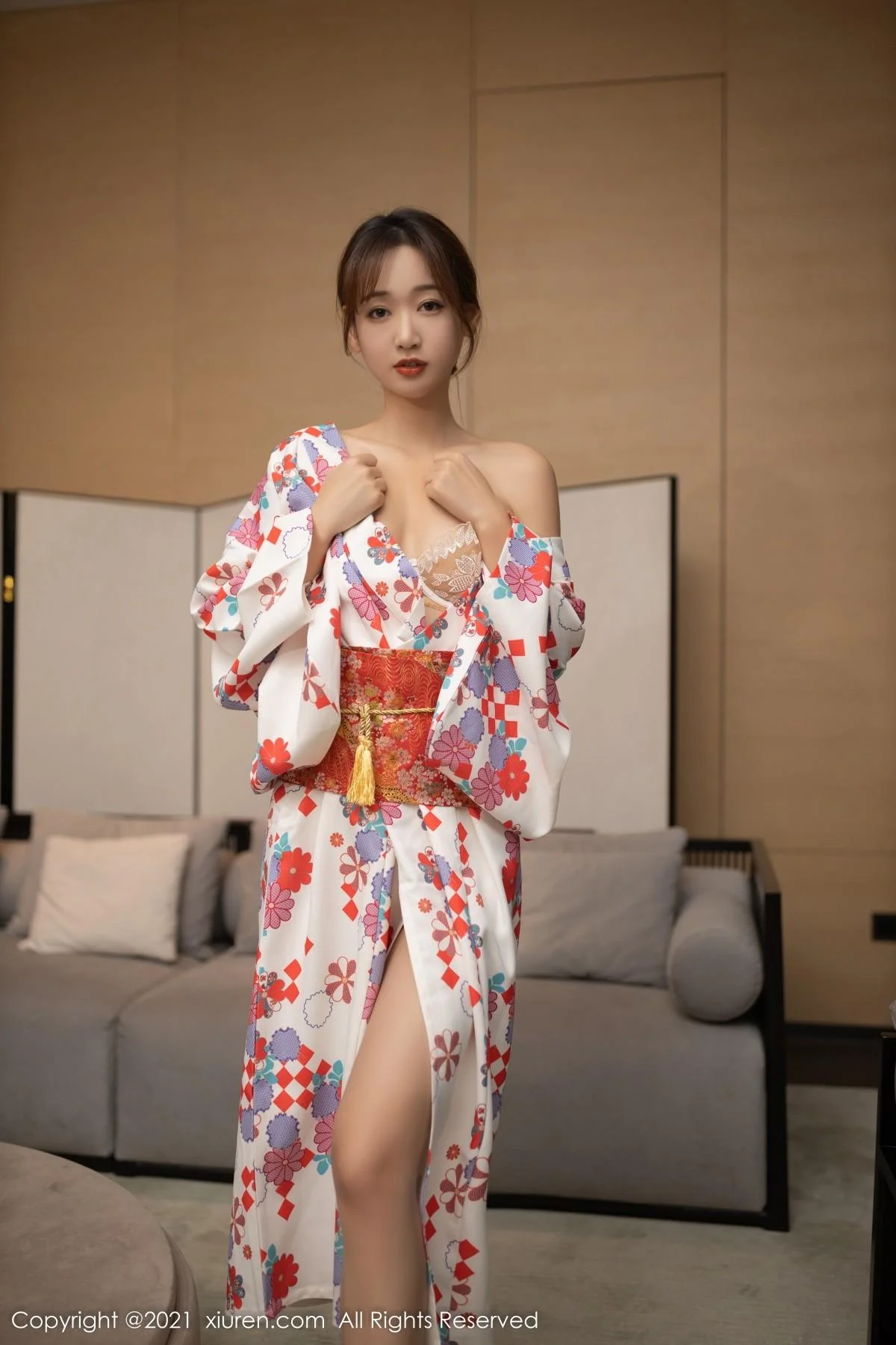 唐安琪江浙沪旅拍日料情景主题脱和服露蕾丝内衣绝美写真 第 54 张