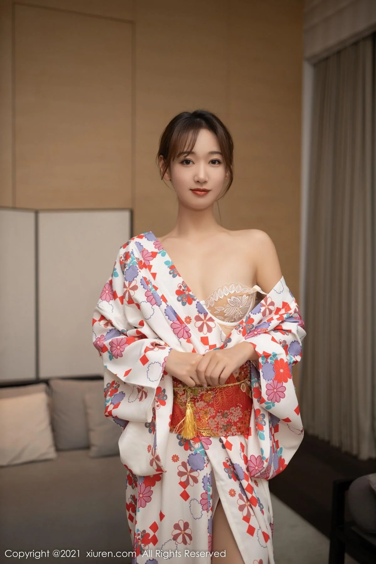 唐安琪江浙沪旅拍日料情景主题脱和服露蕾丝内衣绝美写真 第 55 张