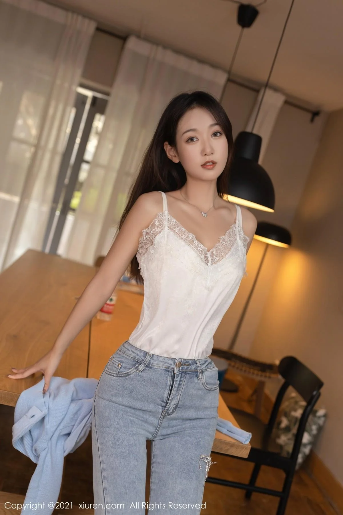 唐安琪新来舍友主题私房脱牛仔裤露超薄肉丝完美绝美写真 第 15 张