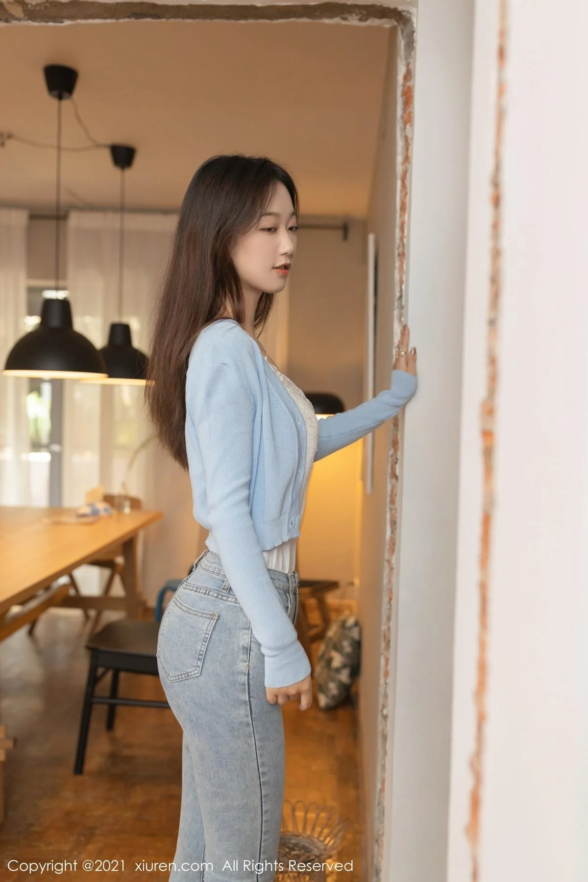 唐安琪新来舍友主题私房脱牛仔裤露超薄肉丝完美绝美写真 第 8 张