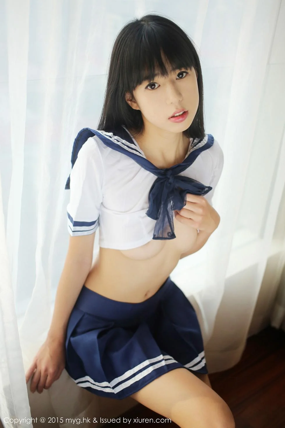 Ellie艾栗栗学生妹水手服真空秀美乳半球绝美写真 第 61 张