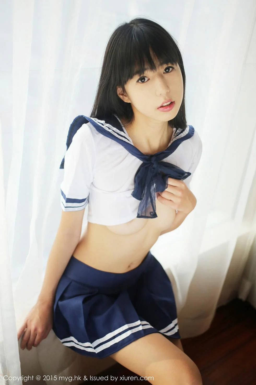 Ellie艾栗栗学生妹水手服真空秀美乳半球绝美写真 第 63 张