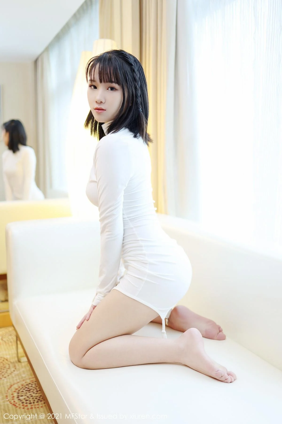果果吖私房性感白色服饰半脱黑色内裤绝美写真 第 10 张