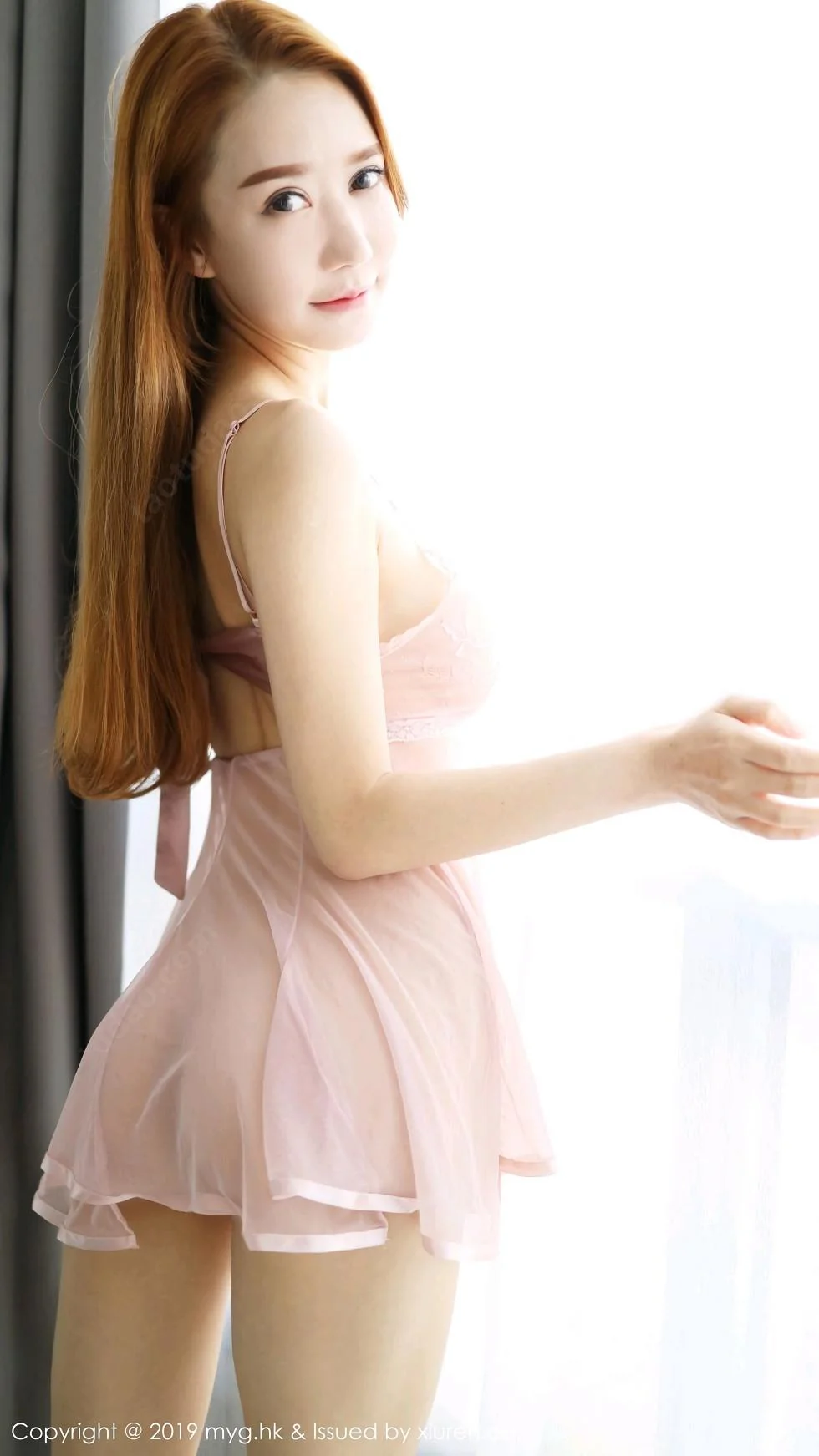 小樱baby私房粉色薄纱内衣透视秀豪乳惹火绝美写真 第 34 张