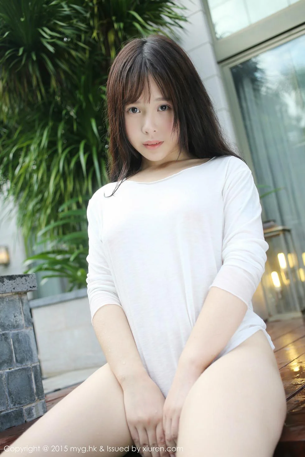 Evelyn艾莉白色T恤湿身真空透视秀美乳撩人写真 第 65 张