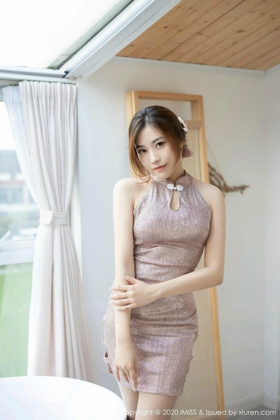 许诺Sabrina私房性感连身裙配超薄黑丝撩人绝美写真 第 113 张