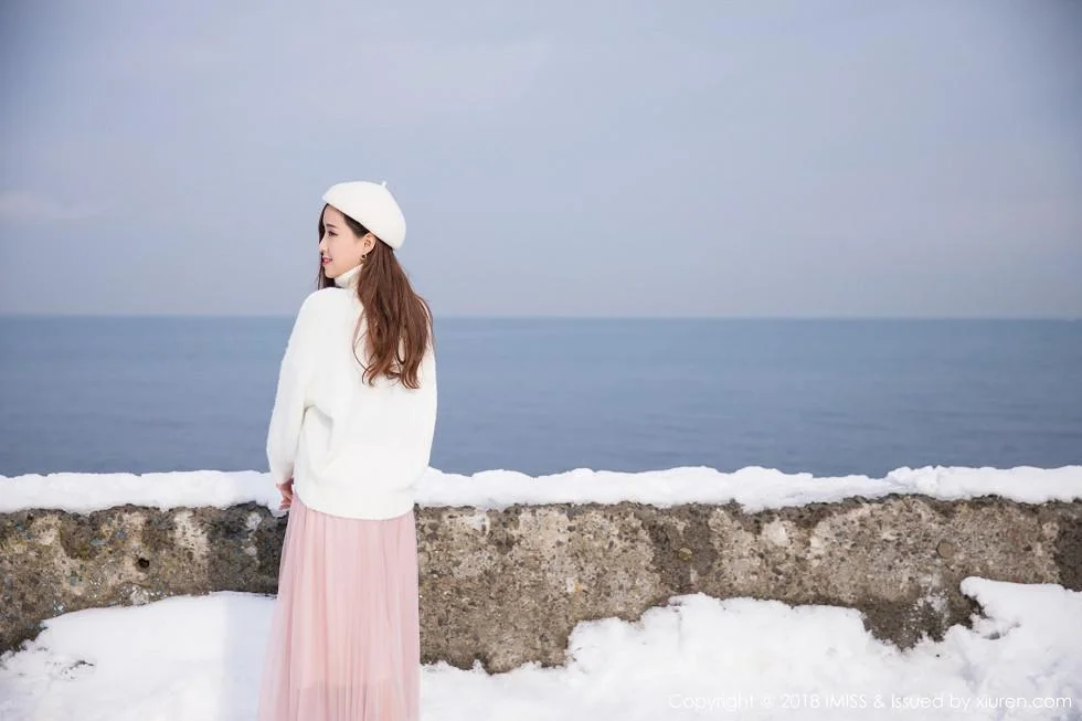 丽质美女猫宝北海道旅拍酒红色情趣内衣配吊带黑丝绝美写真 第 18 张