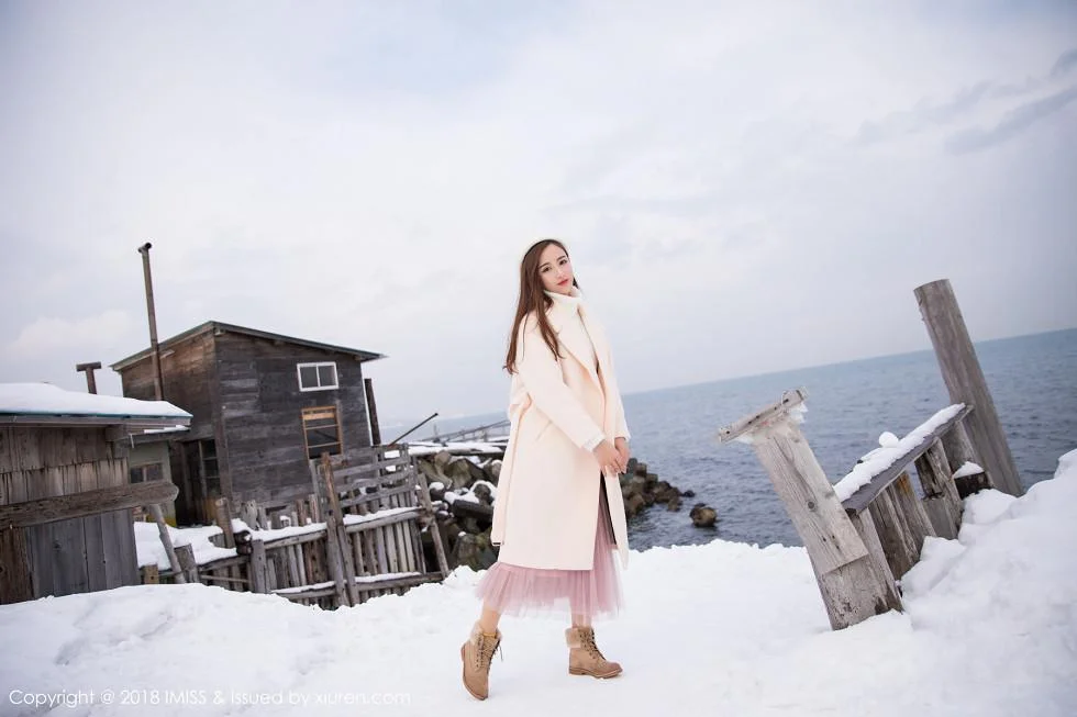 丽质美女猫宝北海道旅拍酒红色情趣内衣配吊带黑丝绝美写真 第 32 张