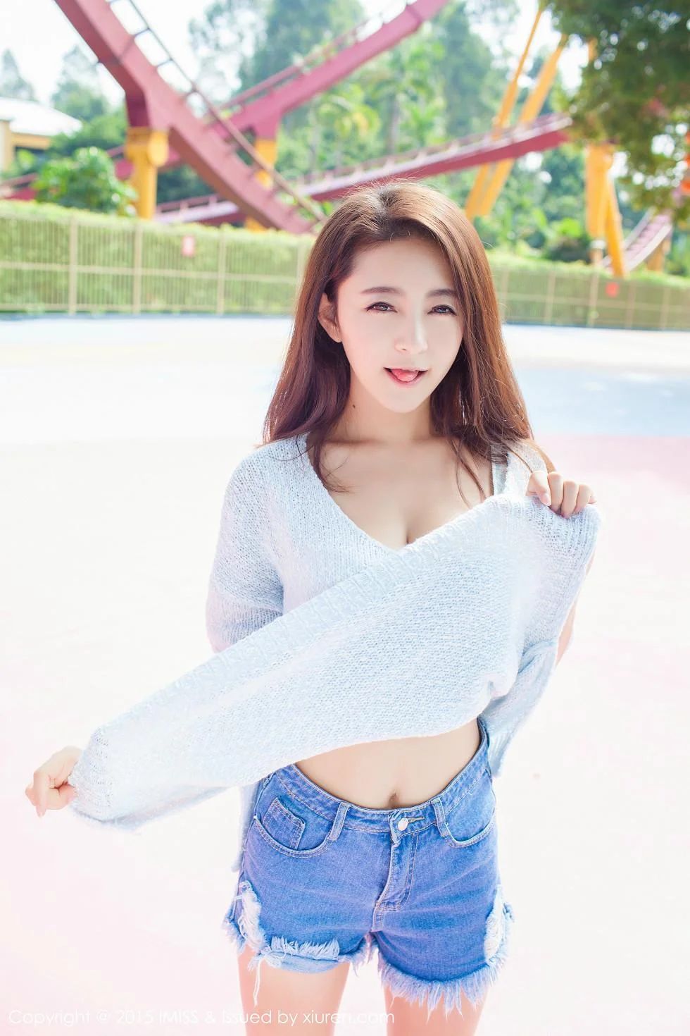 夏茉GIGI蓝色齐逼牛仔热裤性感内衣完美绝美写真 第 48 张