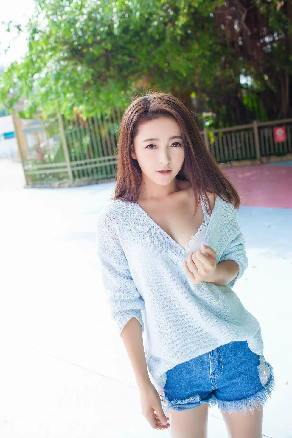 夏茉GIGI蓝色齐逼牛仔热裤性感内衣完美绝美写真 第 63 张