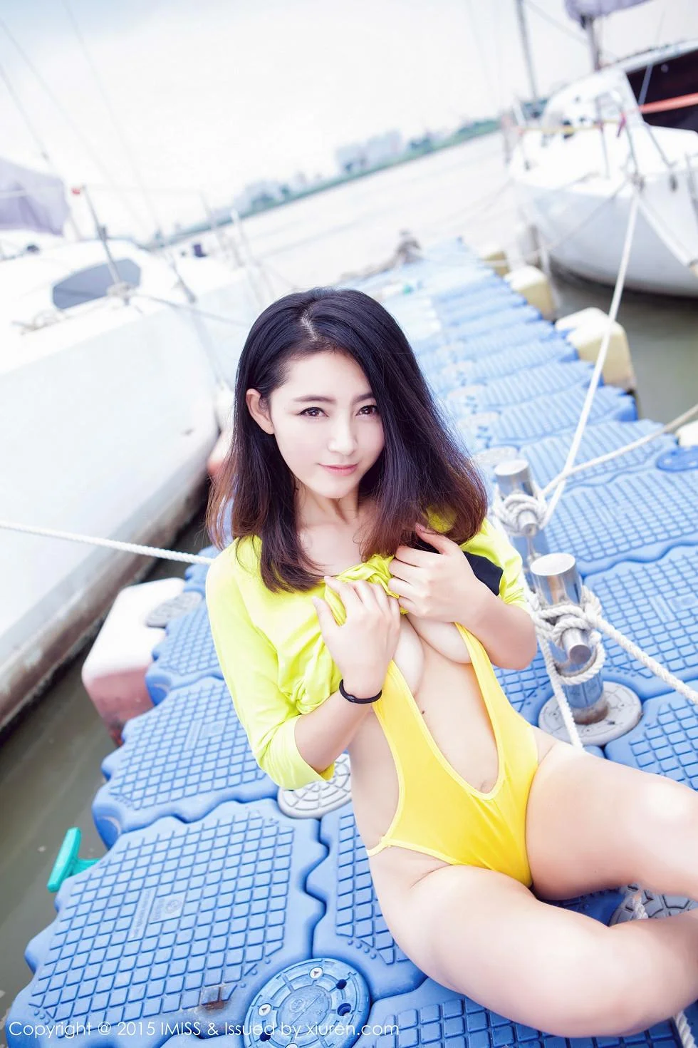 夏茉GIGI黄色连体泳装木瓜奶极致绝美写真 第 35 张