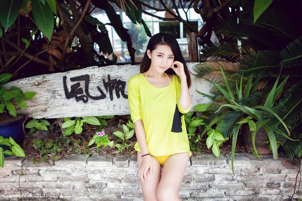 夏茉GIGI黄色连体泳装木瓜奶极致绝美写真 第 6 张