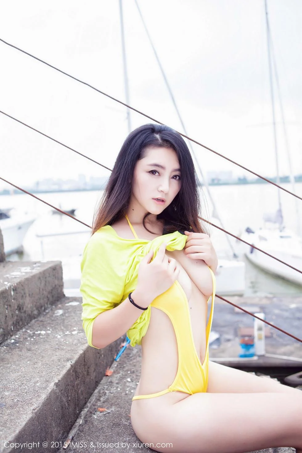 夏茉GIGI黄色连体泳装木瓜奶极致绝美写真 第 83 张