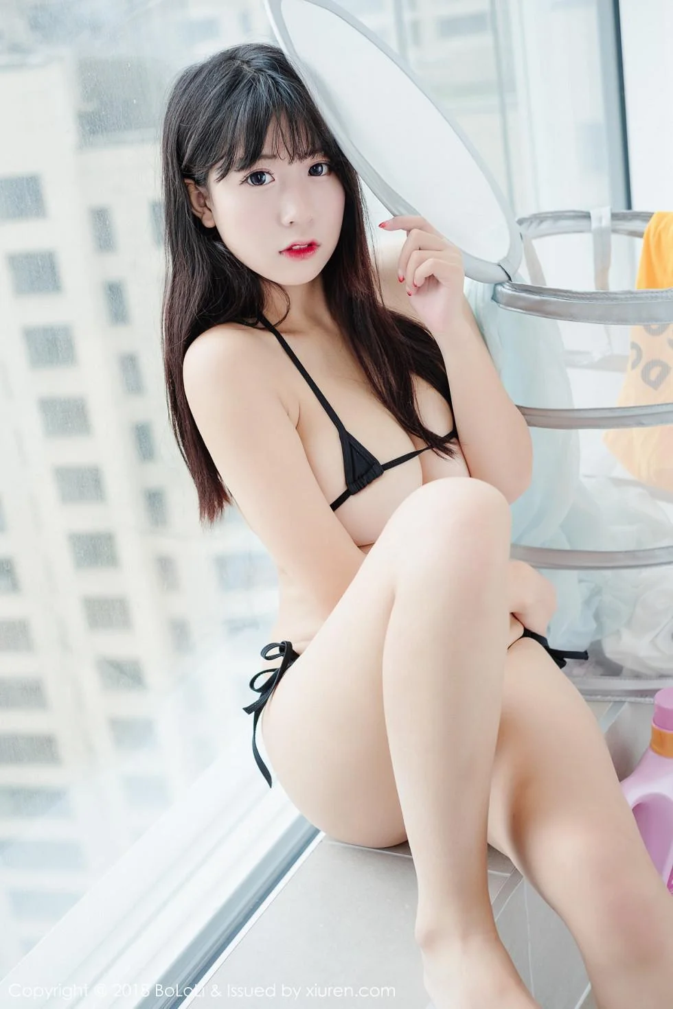 美女主播猫九酱Sakura粉色吊带内衣+三点式内衣私房绝美写真 第 73 张