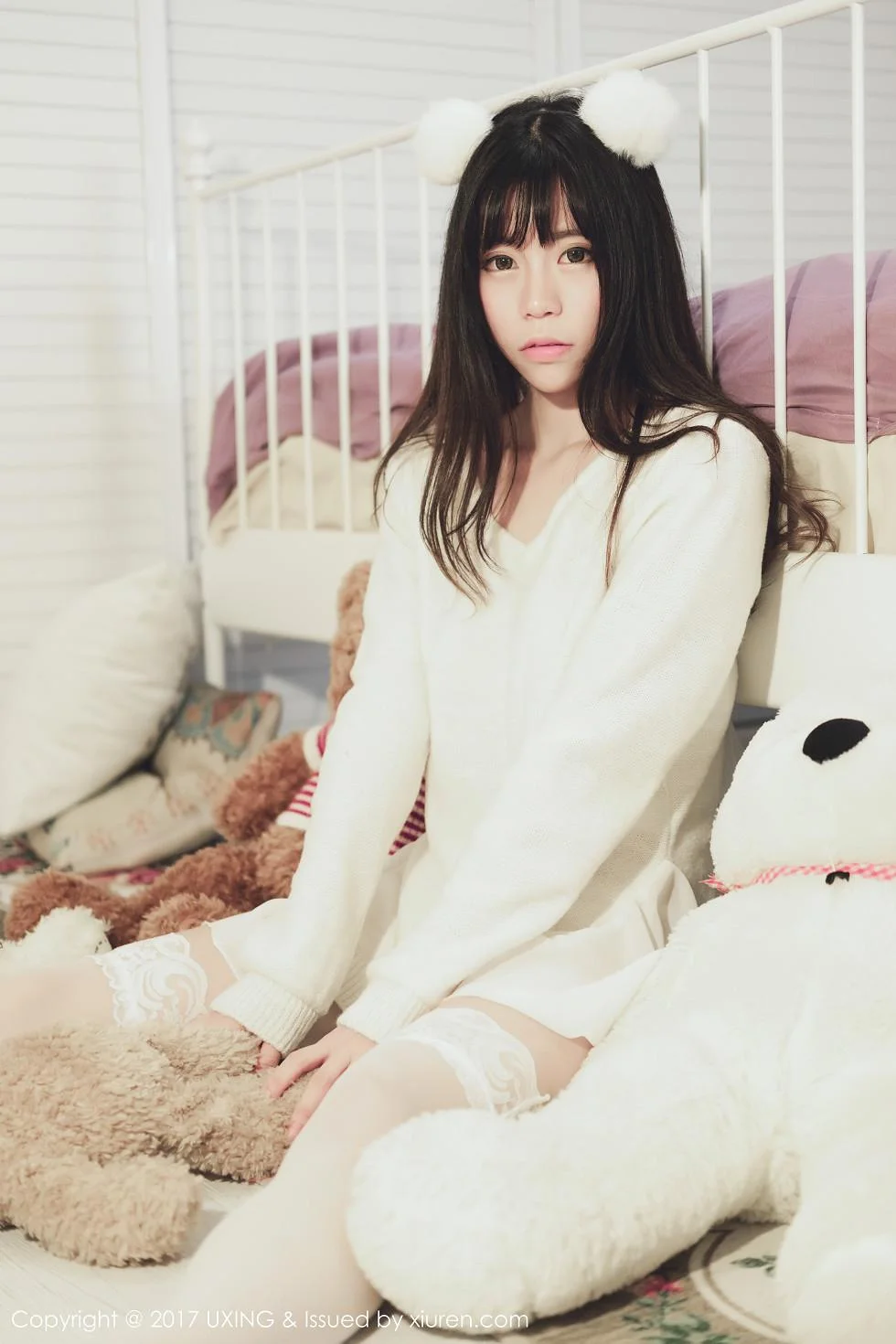Yo酱居家学生装+白色蕾丝袜清爽美萝莉性感写真 第 46 张