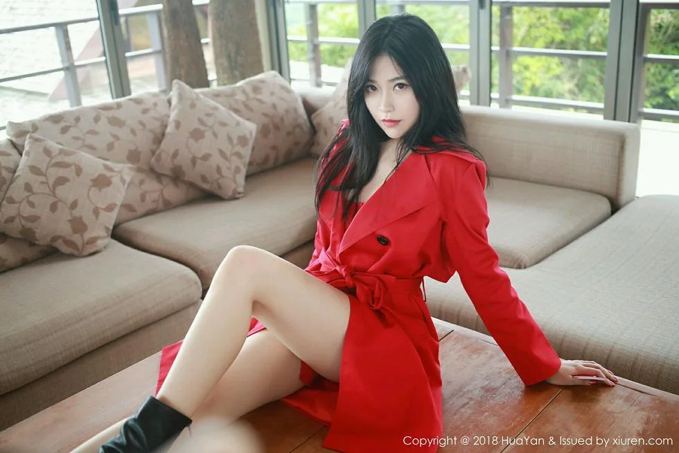 许诺Sabrina苏梅岛旅拍性感红色风衣秀白嫩美腿写真 第 24 张