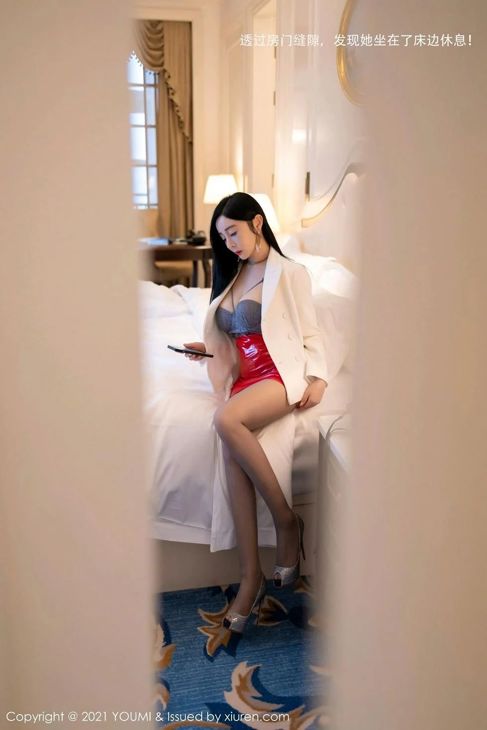 允爾厦门旅拍剧情主题床上镂空内衣秀火辣身材绝美写真 第 23 张