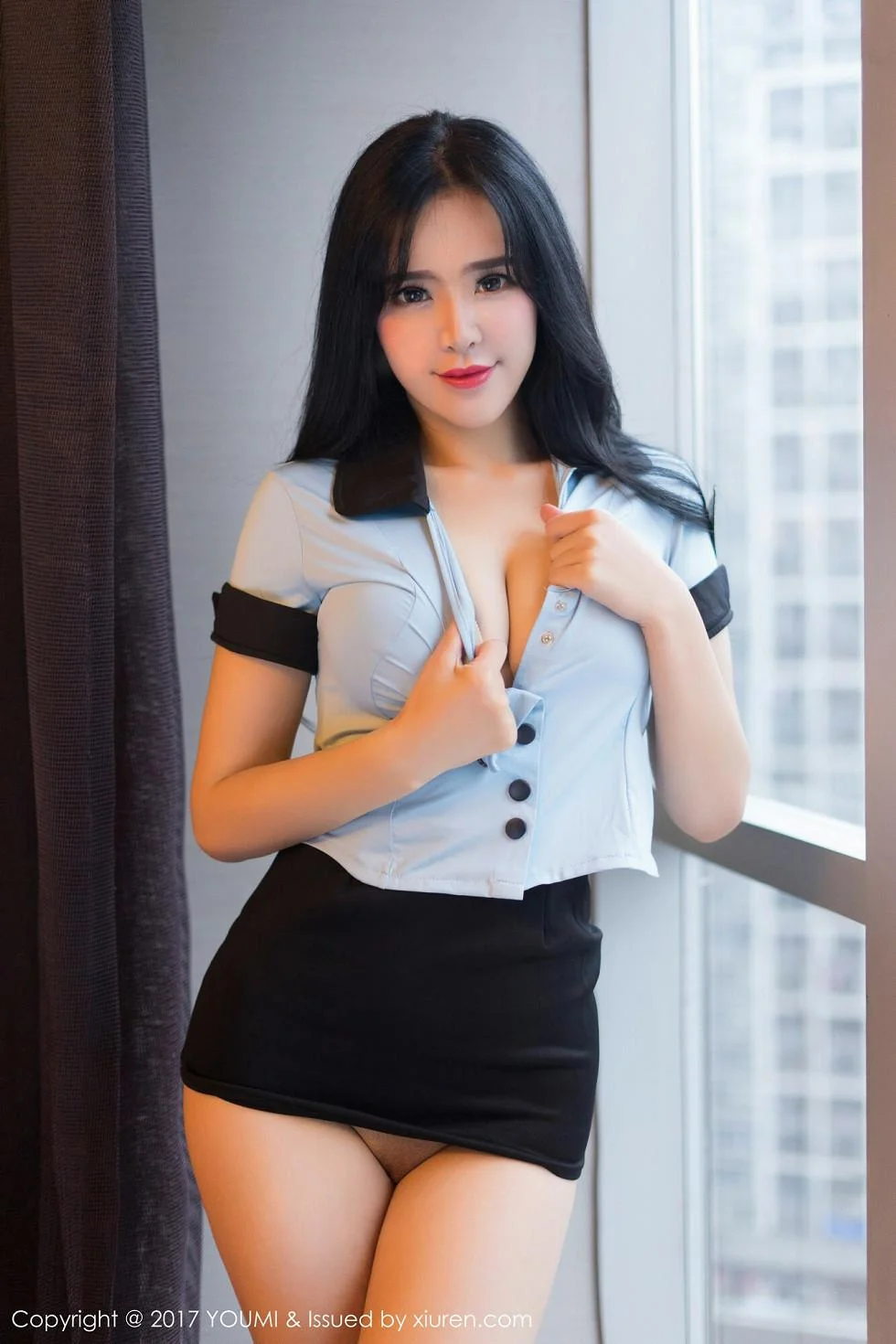 刘钰儿性感美女秘书黑丝眼镜OL+女警服极致绝美写真 第 79 张