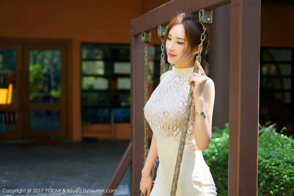 土肥圆矮挫穷普吉岛旅拍白色蕾丝缕空上衣秀美乳写真 第 16 张