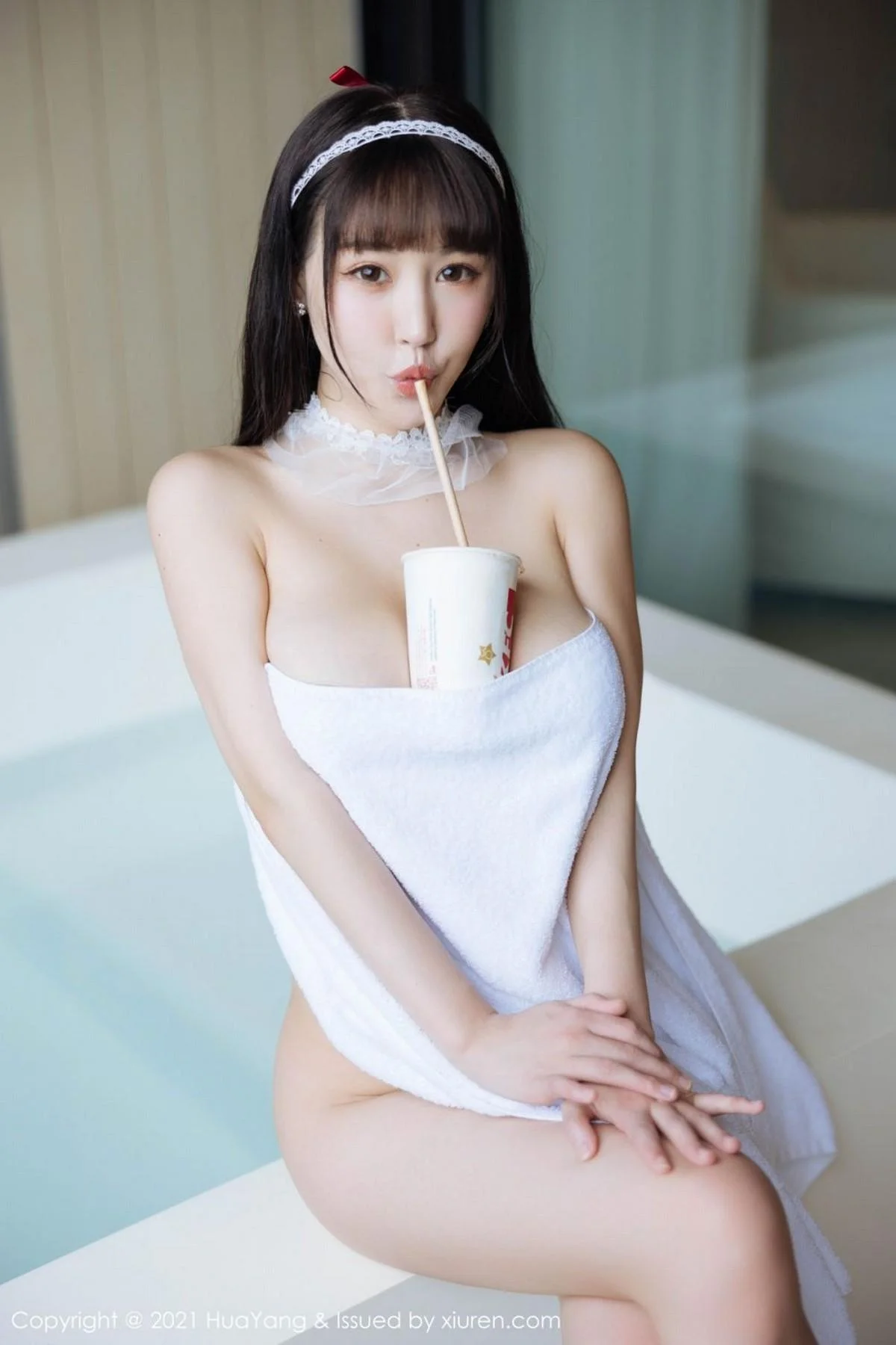 朱可儿Flower三亚旅拍浴室轻透薄纱配白丝袜火辣绝美写真 第 44 张