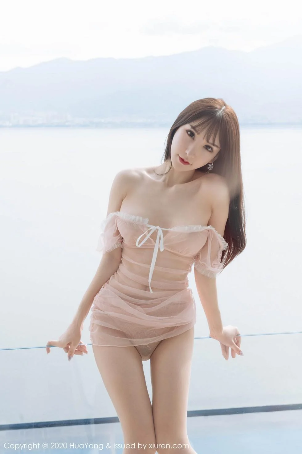 周于希Sandy云南旅拍性感粉色薄纱内衣秀完美身材绝美写真 第 39 张