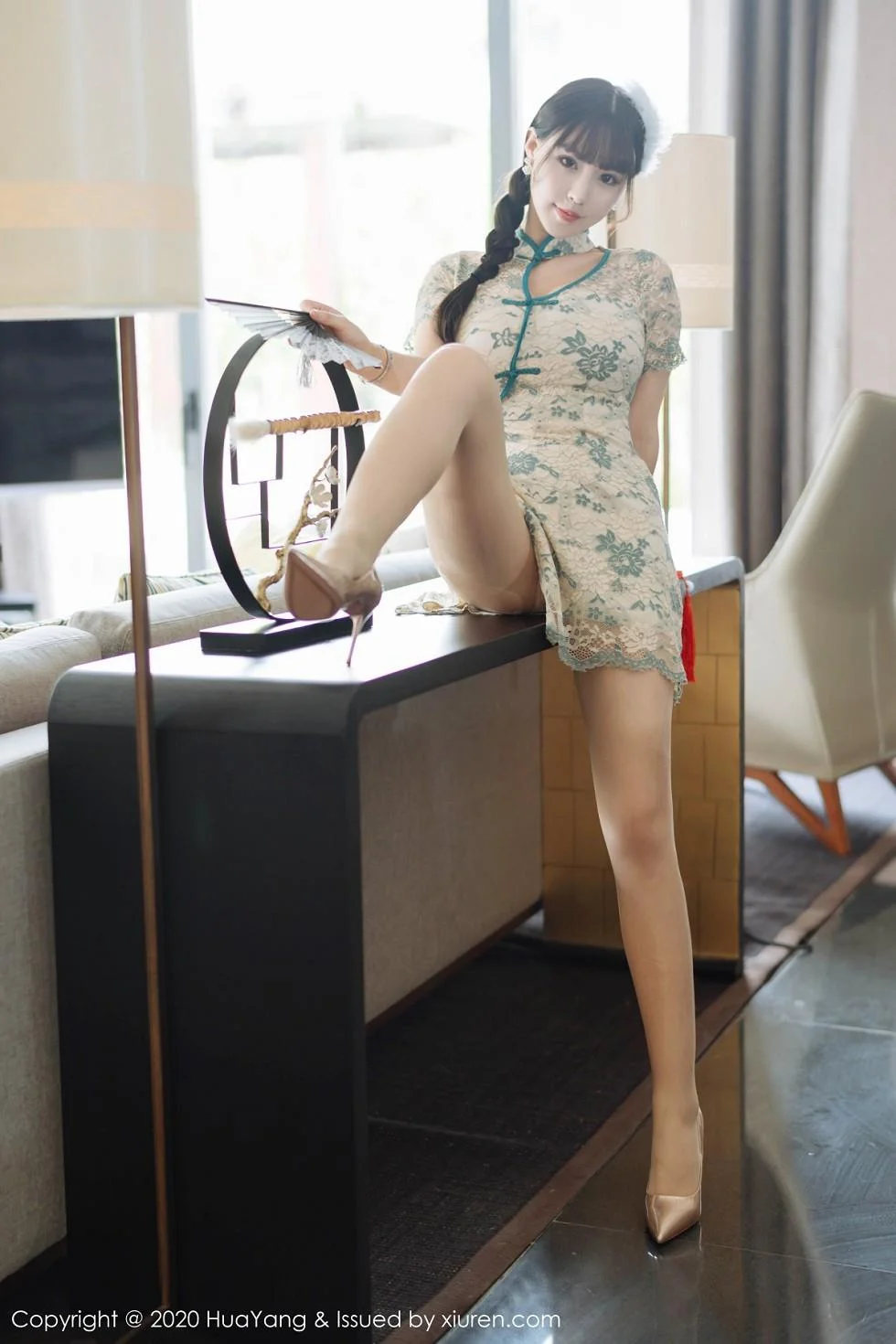 朱可儿Flower三亚旅拍典雅韵味旗袍配蕾丝内衣绝美写真 第 24 张