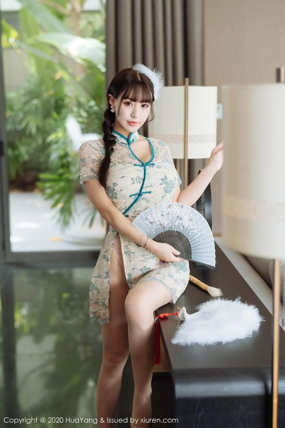 朱可儿Flower三亚旅拍典雅韵味旗袍配蕾丝内衣绝美写真 第 67 张