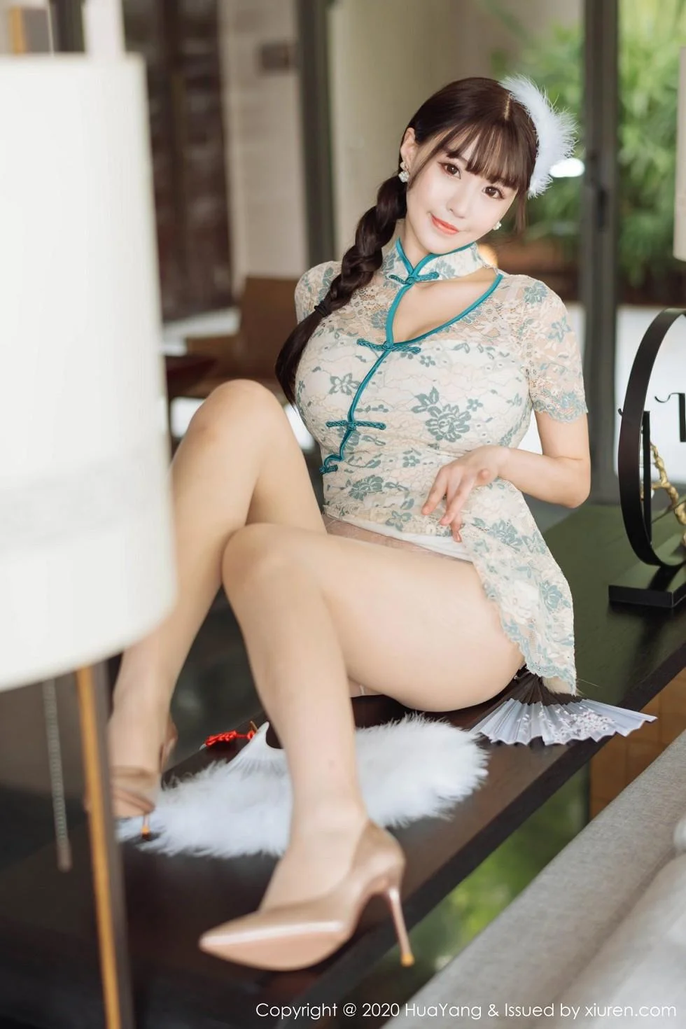 朱可儿Flower三亚旅拍典雅韵味旗袍配蕾丝内衣绝美写真 第 75 张