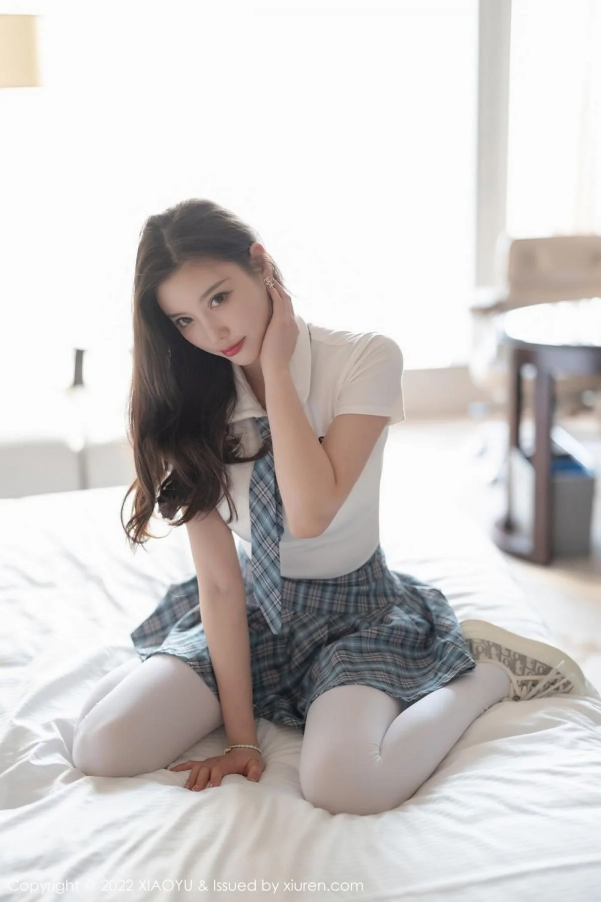 杨晨晨sugar学生制服主题格子裙下超薄肉丝惹火绝美写真 第 115 张
