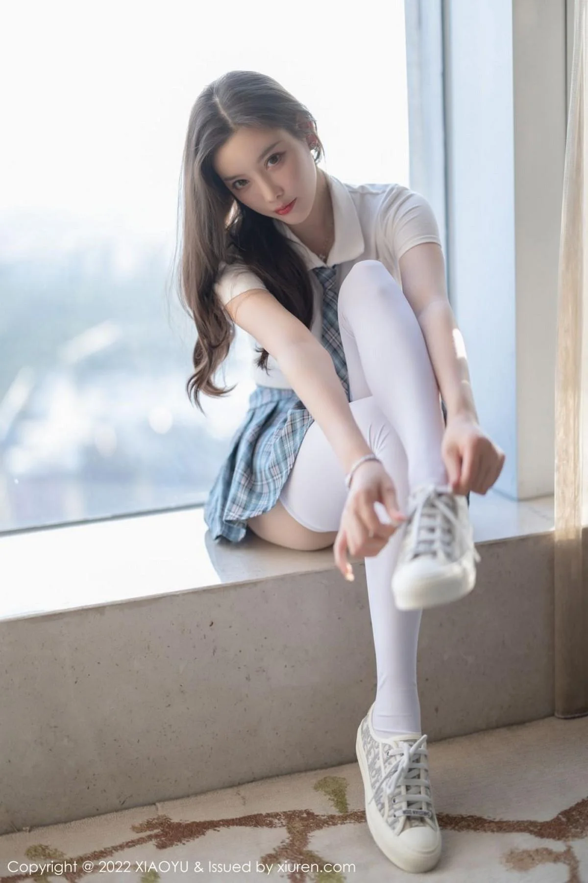 杨晨晨sugar学生制服主题格子裙下超薄肉丝惹火绝美写真 第 131 张