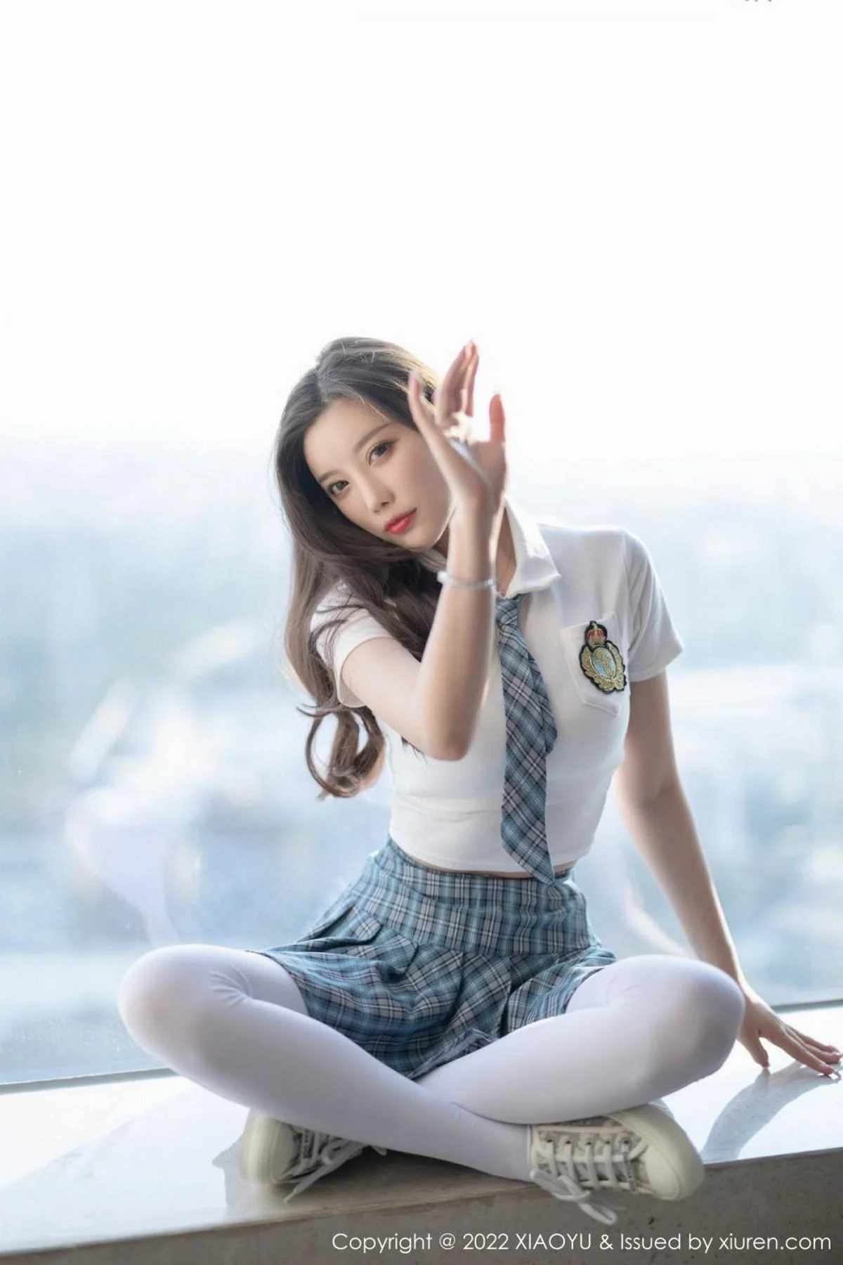 杨晨晨sugar学生制服主题格子裙下超薄肉丝惹火绝美写真 第 34 张