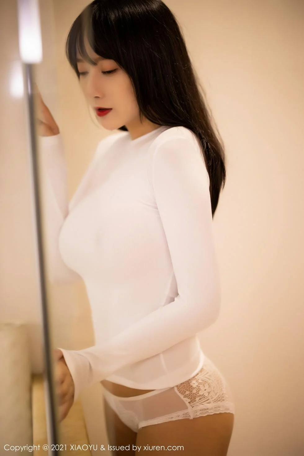 何嘉颖私房明亮浴室白色真空服饰配透视内裤绝美写真 第 94 张