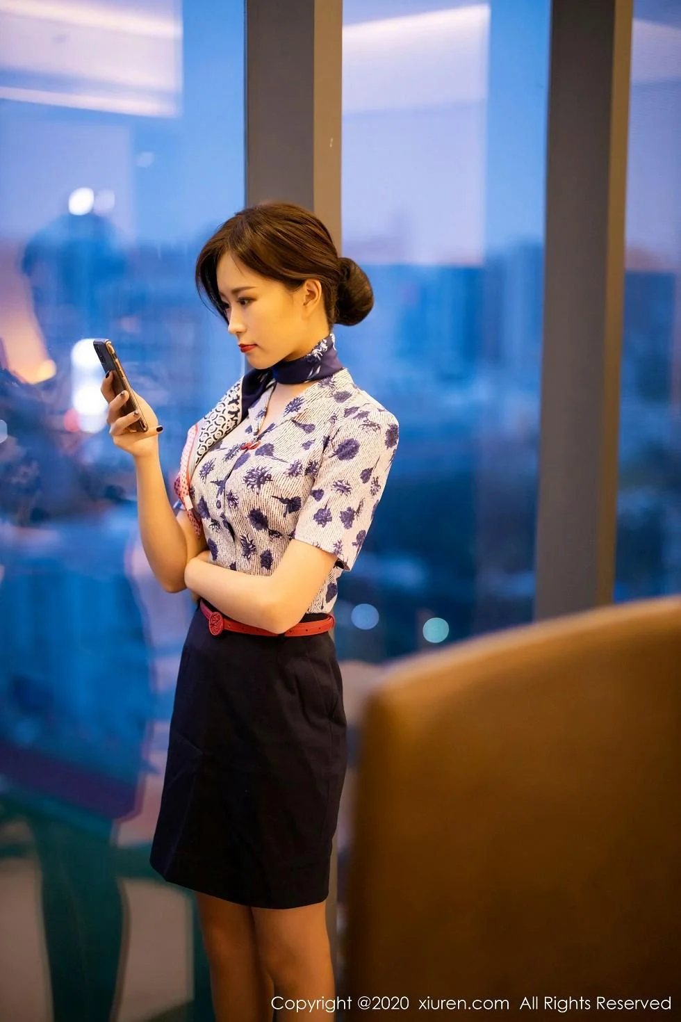 杨紫嫣Cynthia空乘制服主题性感内衣配黑丝裤袜绝美写真 第 36 张