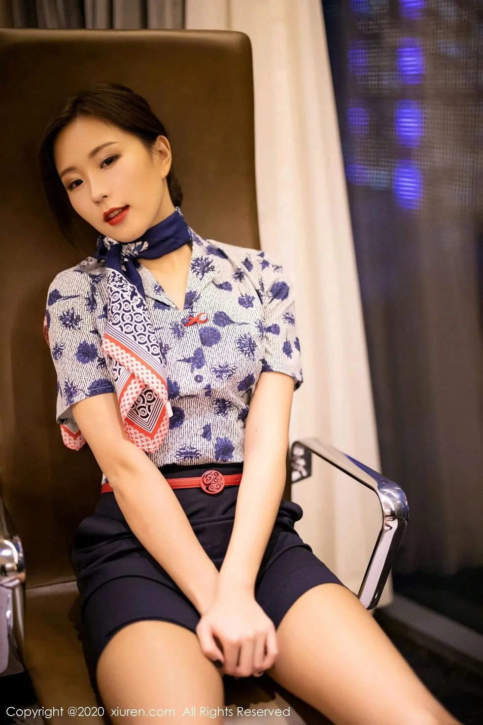 杨紫嫣Cynthia空乘制服主题性感内衣配黑丝裤袜绝美写真 第 63 张