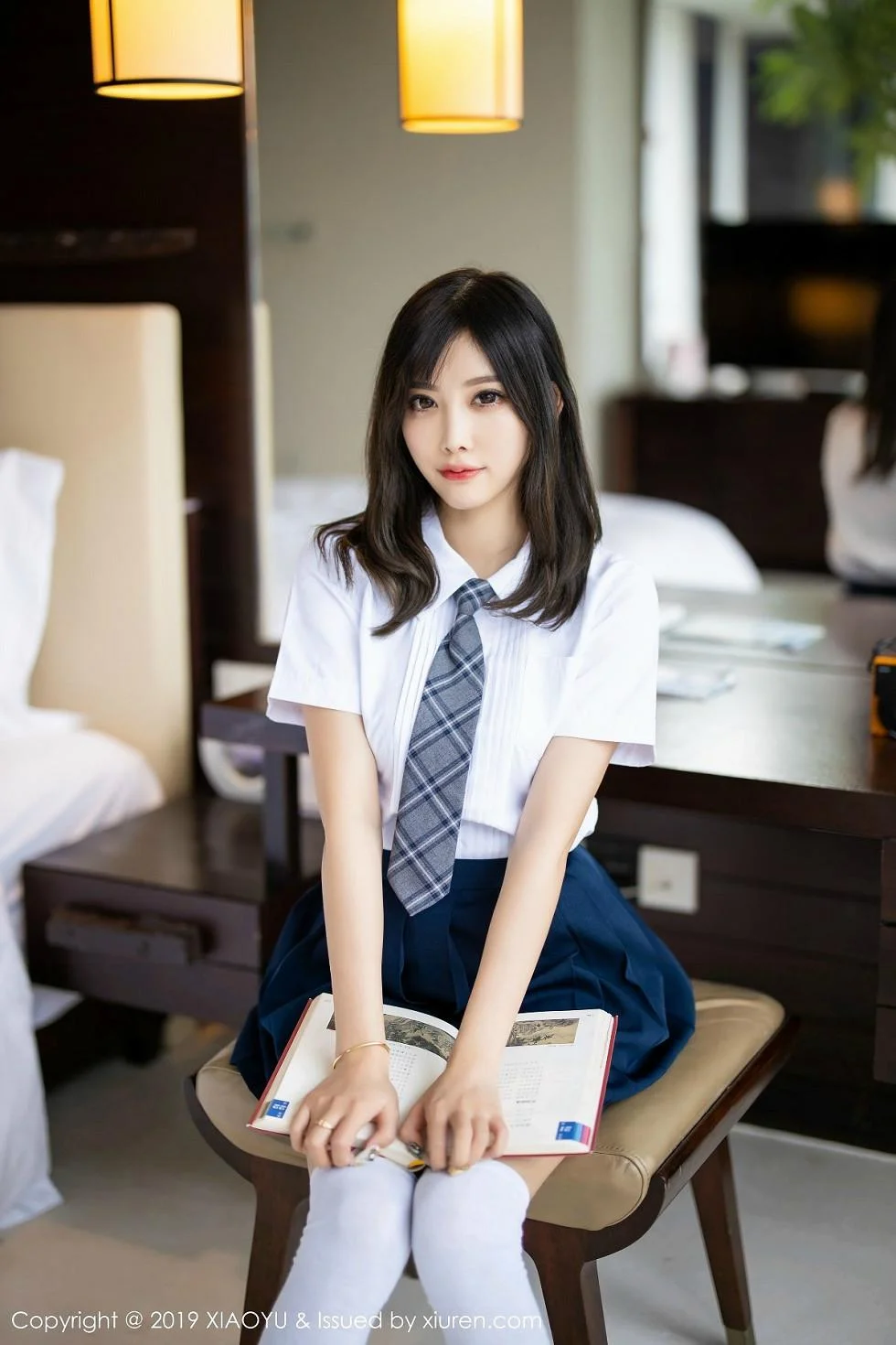杨晨晨sugar心愿旅拍清纯学生装半脱露蕾丝内衣绝美写真 第 12 张