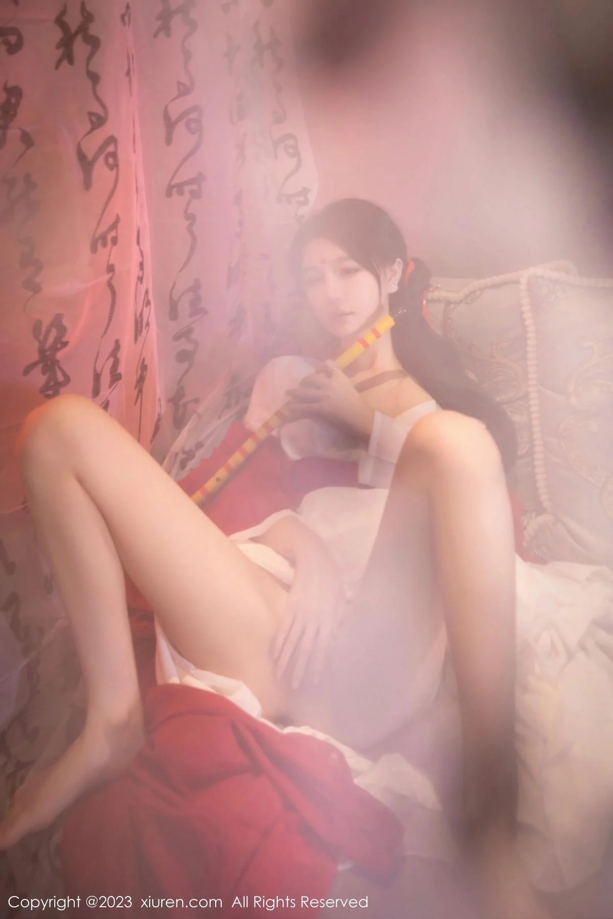 幼幼私房古风场景性感红色古装服半脱秀完美身材绝美写真 第 24 张