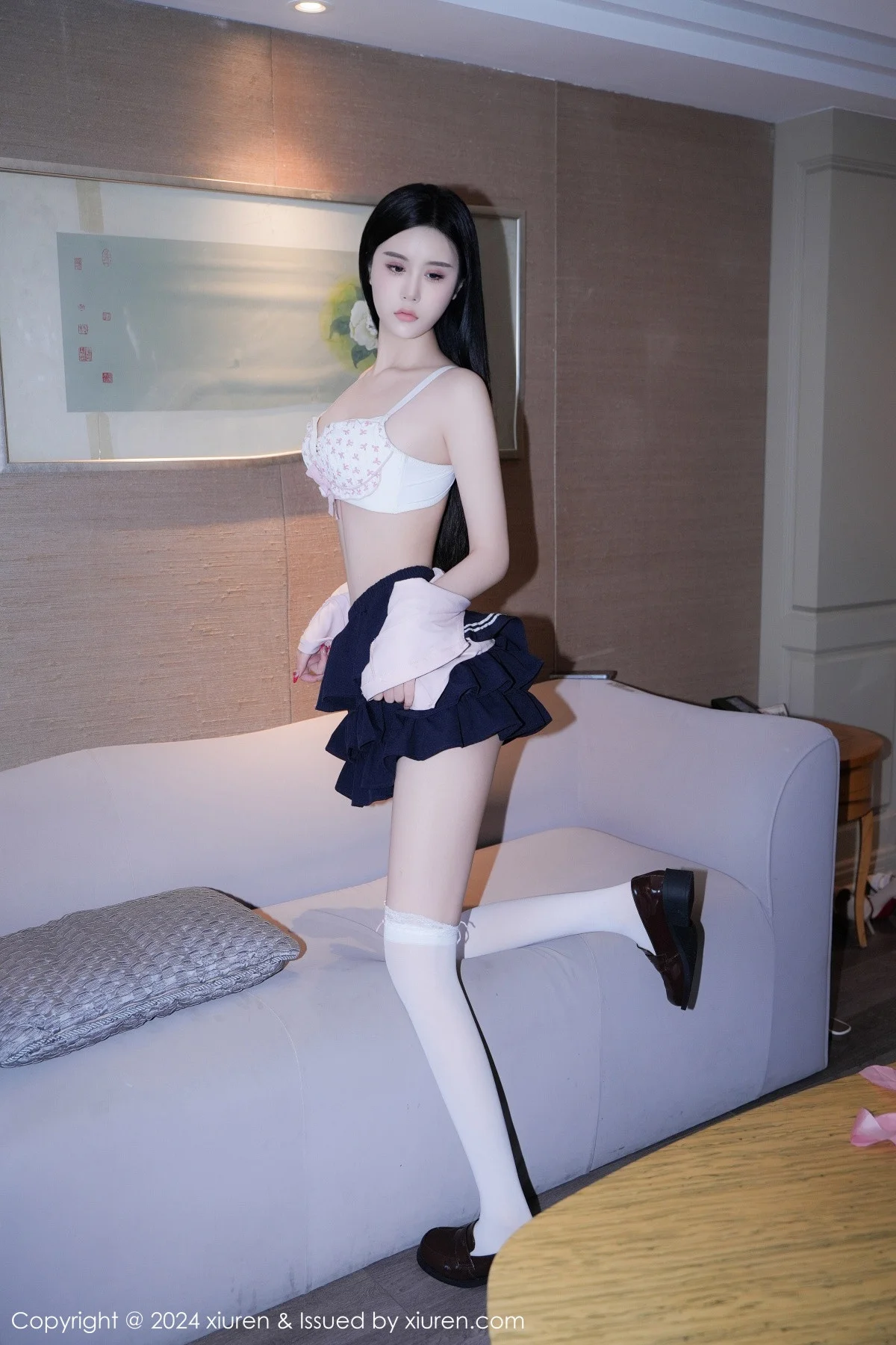 Erikaki性感粉色JK制服配白色丝袜秀翘臀美腿撩人绝美写真 第 140 张