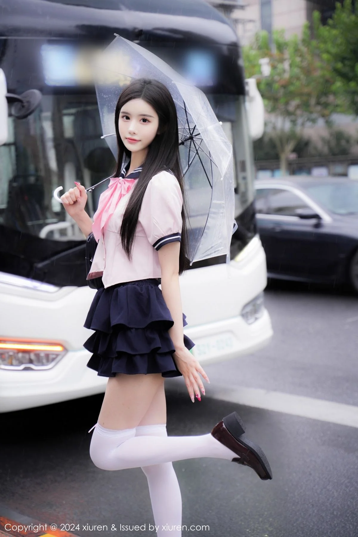 Erikaki性感粉色JK制服配白色丝袜秀翘臀美腿撩人绝美写真 第 61 张