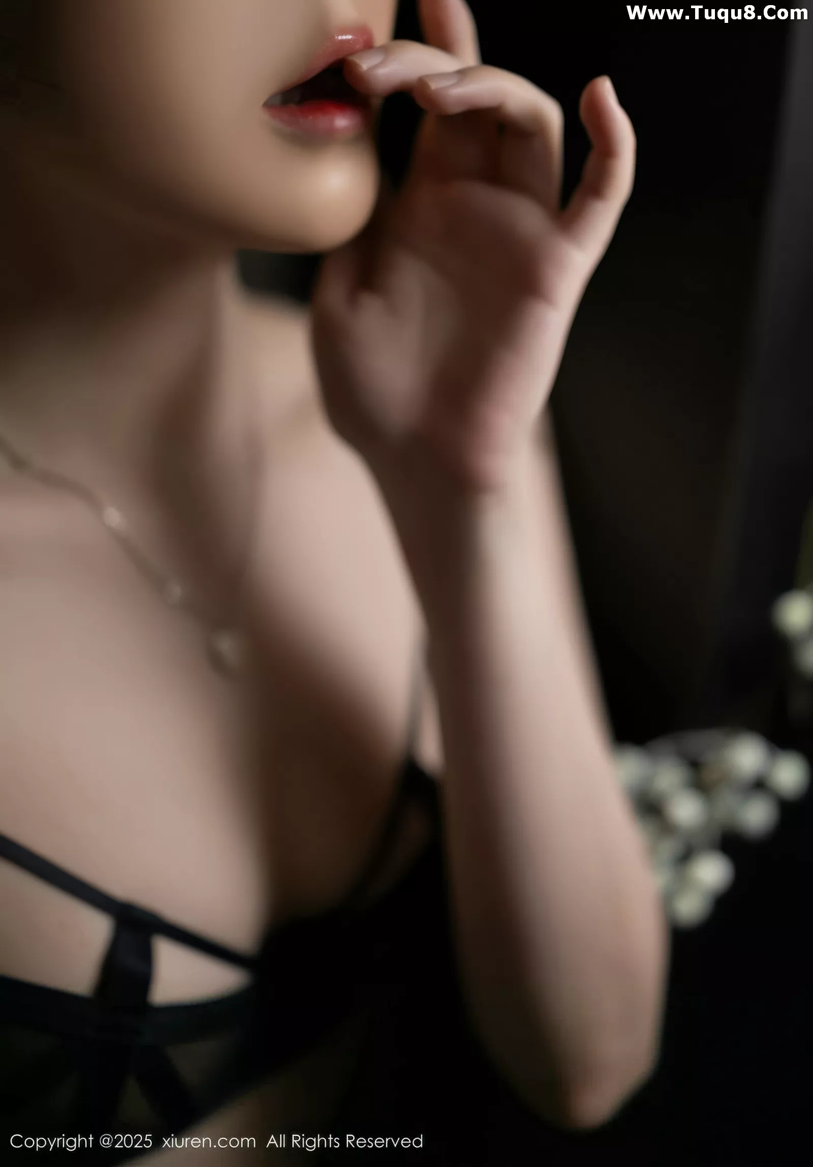 鱼子酱Fish性感黑色情趣内衣配黑丝吊袜秀曼妙身姿绝美写真 第 78 张