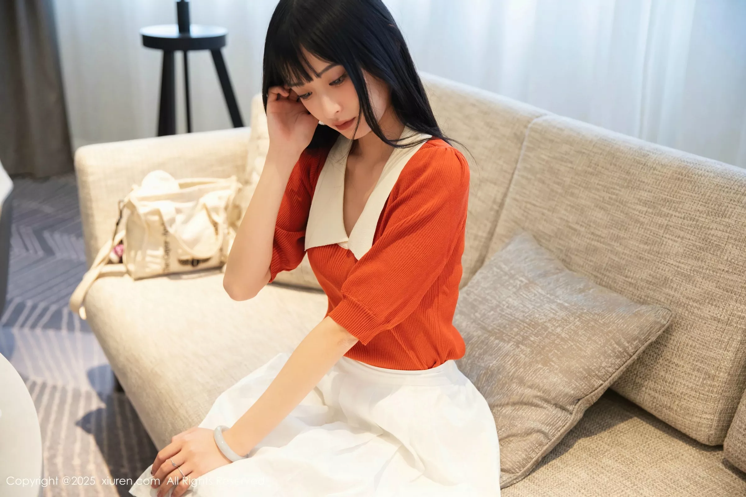 茂木希子性感橙T露白色内衣配超薄肉丝秀完美身材绝美写真 第 49 张