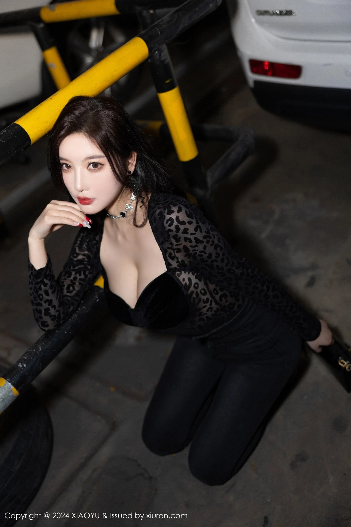 杨晨晨Yome黑色豹纹配牛仔裤露性感黑色内衣完美绝美写真 第 36 张