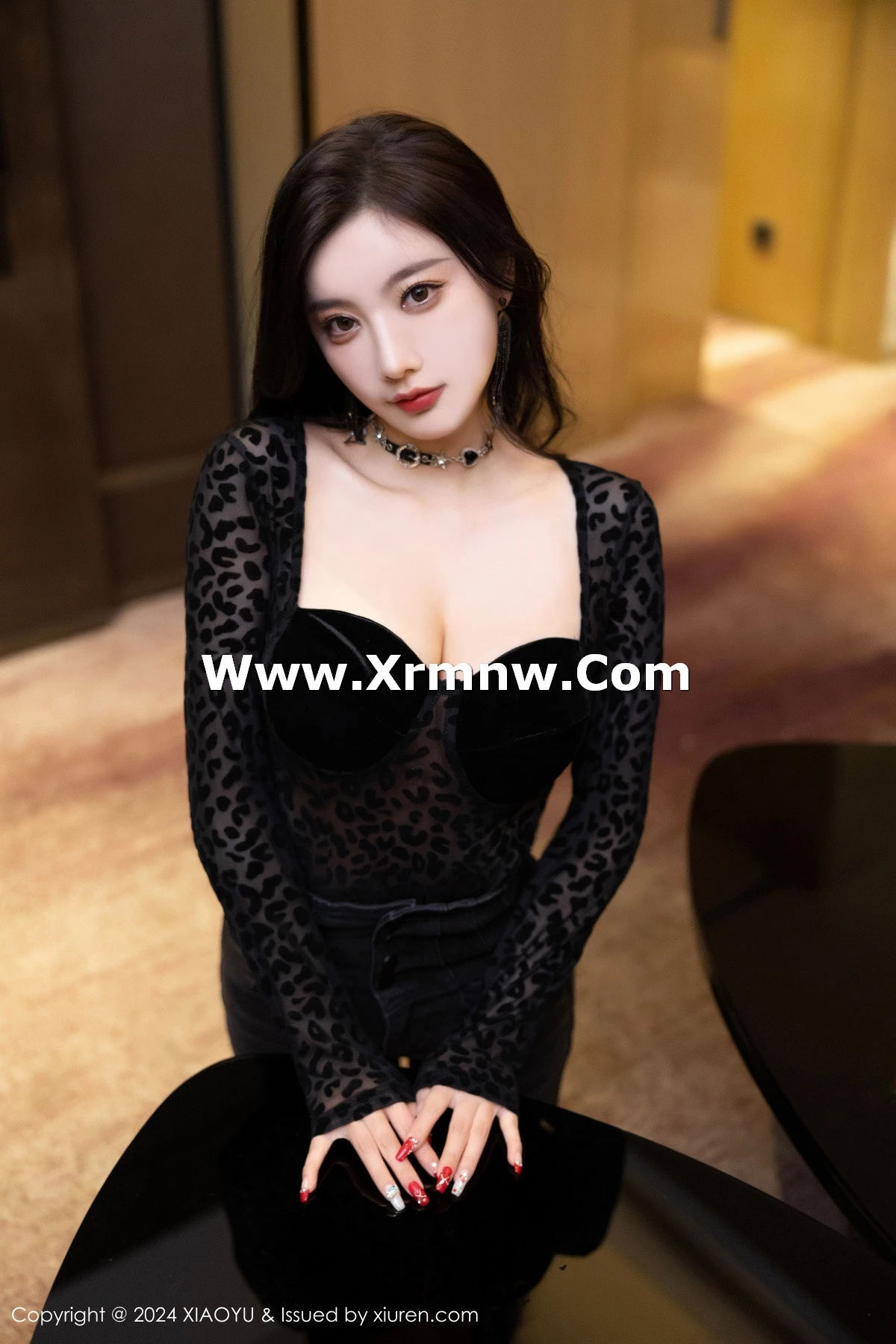 杨晨晨Yome黑色豹纹配牛仔裤露性感黑色内衣完美绝美写真 第 90 张