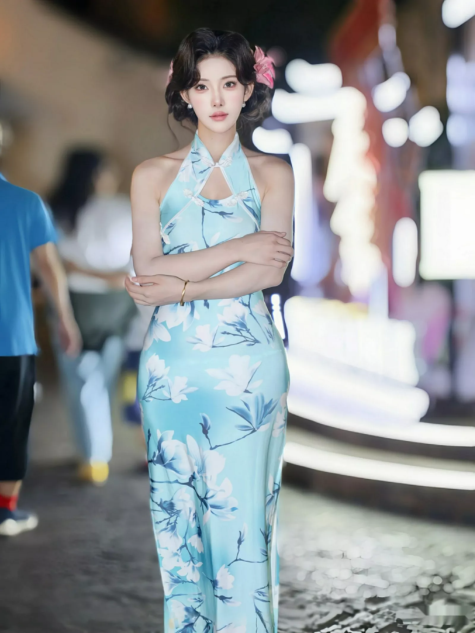 梨霜儿性感青色情趣旗袍配超薄肉丝秀凹凸身材完美绝美写真 第 11 张