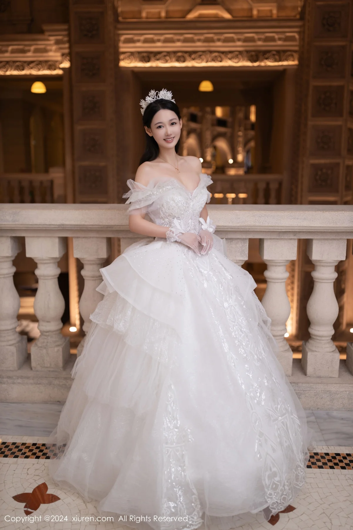 唐安琪性感白色婚纱露白色内衣配超薄肉丝秀美腿绝美写真 第 13 张