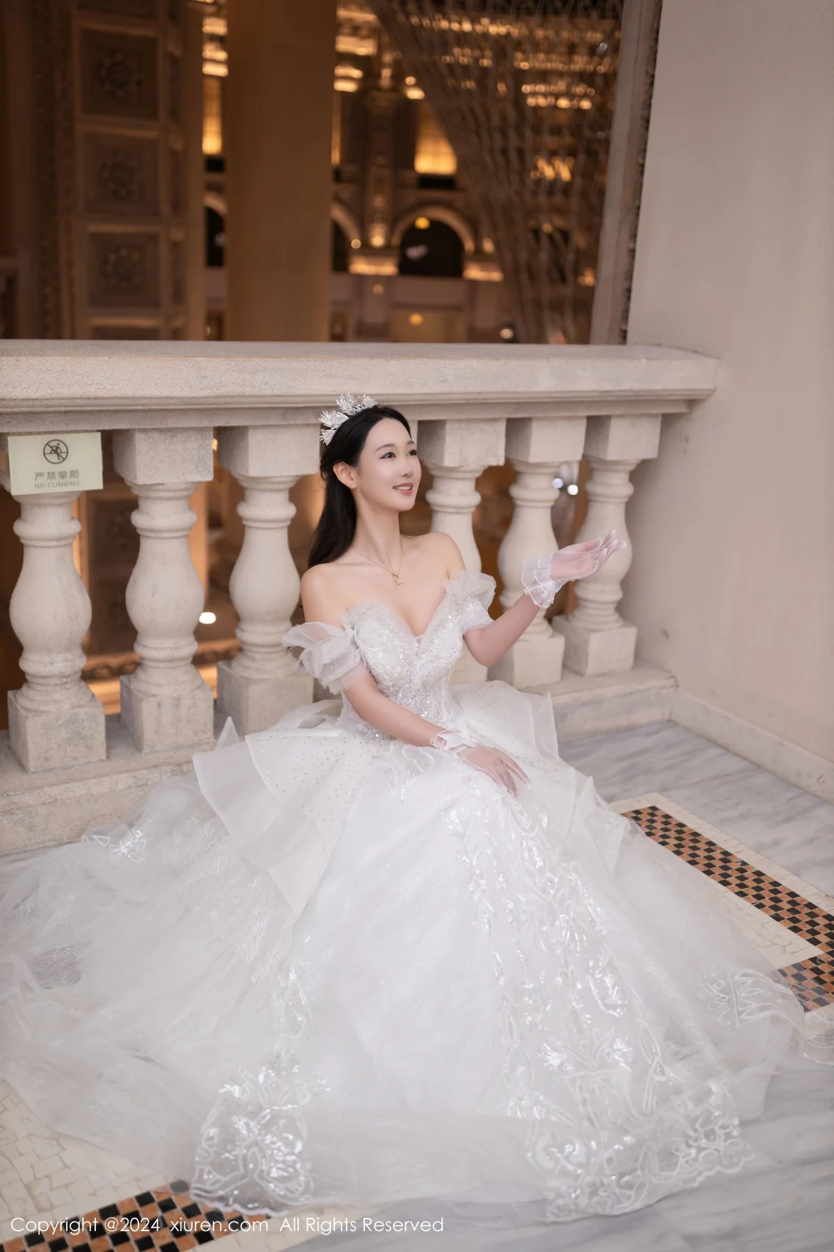 唐安琪性感白色婚纱露白色内衣配超薄肉丝秀美腿绝美写真 第 15 张