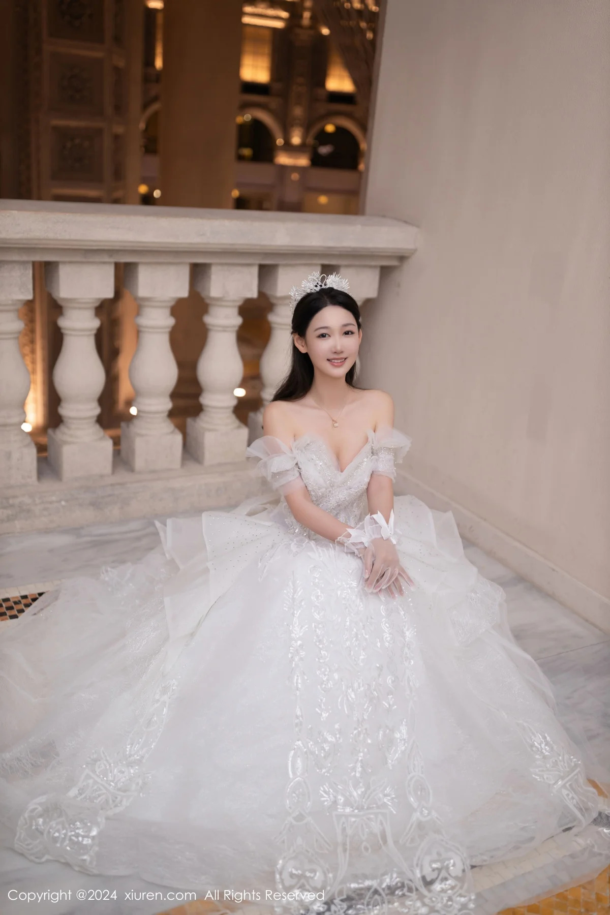 唐安琪性感白色婚纱露白色内衣配超薄肉丝秀美腿绝美写真 第 17 张