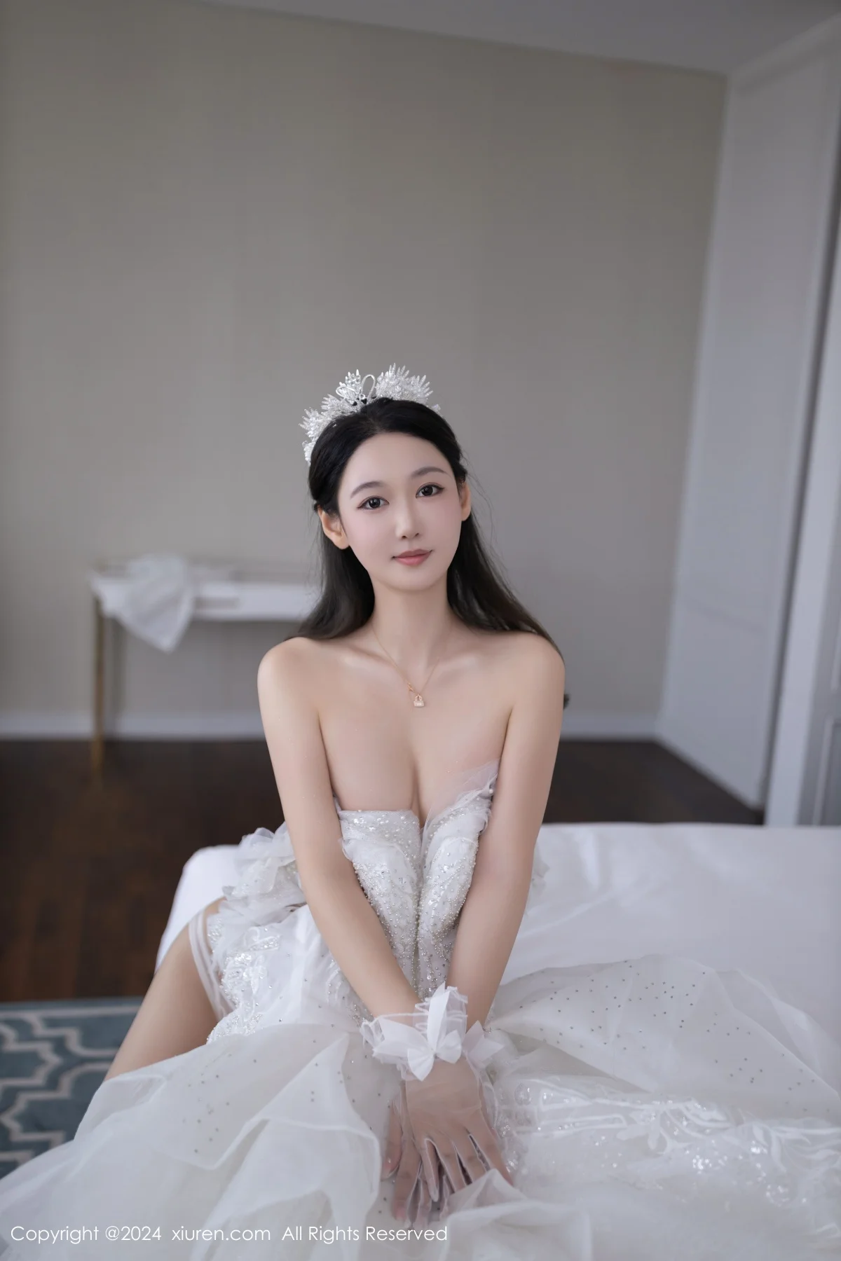 唐安琪性感白色婚纱露白色内衣配超薄肉丝秀美腿绝美写真 第 39 张