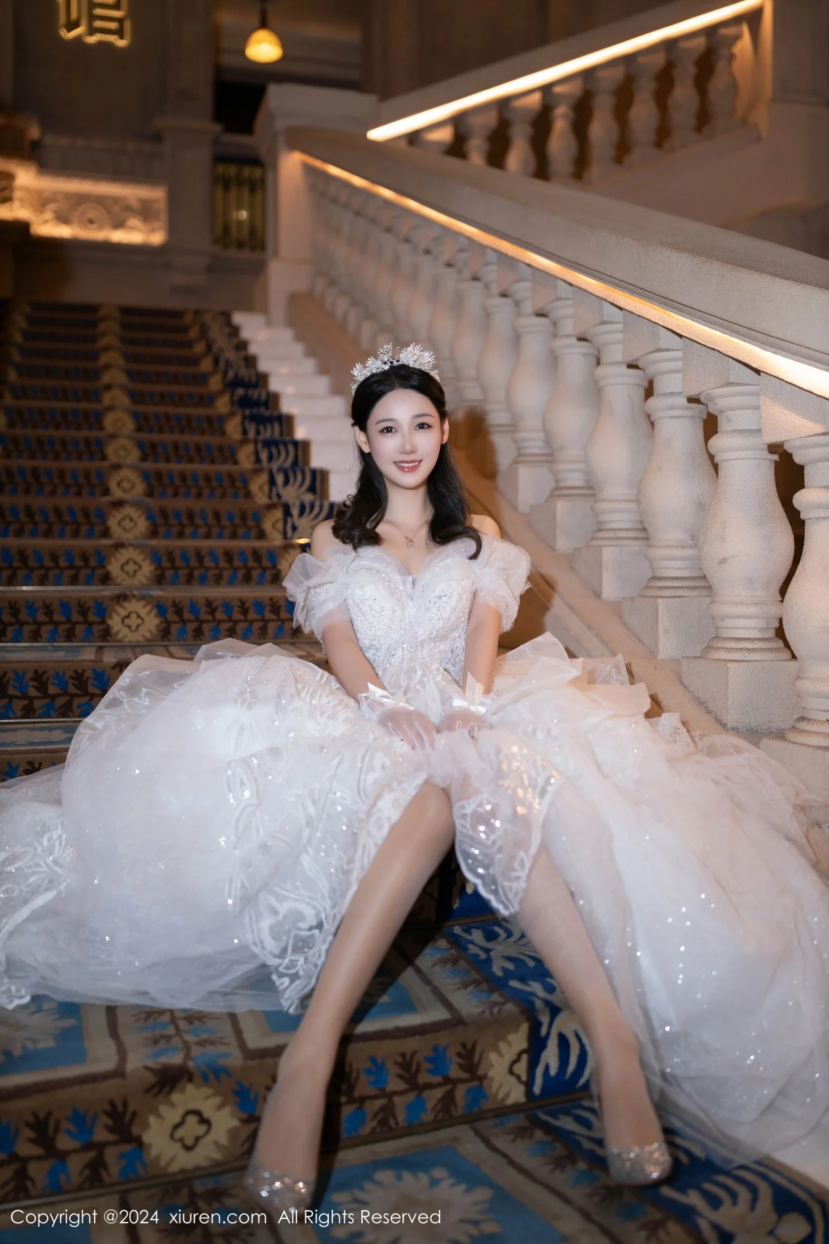 唐安琪性感白色婚纱露白色内衣配超薄肉丝秀美腿绝美写真 第 5 张