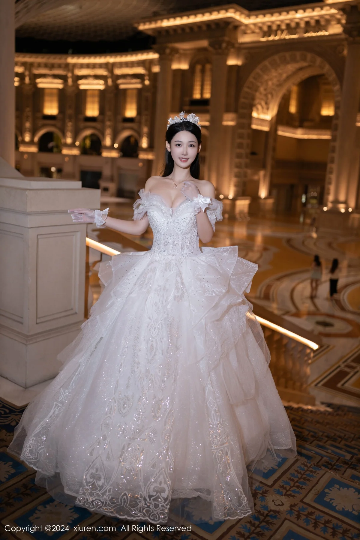 唐安琪性感白色婚纱露白色内衣配超薄肉丝秀美腿绝美写真 第 6 张